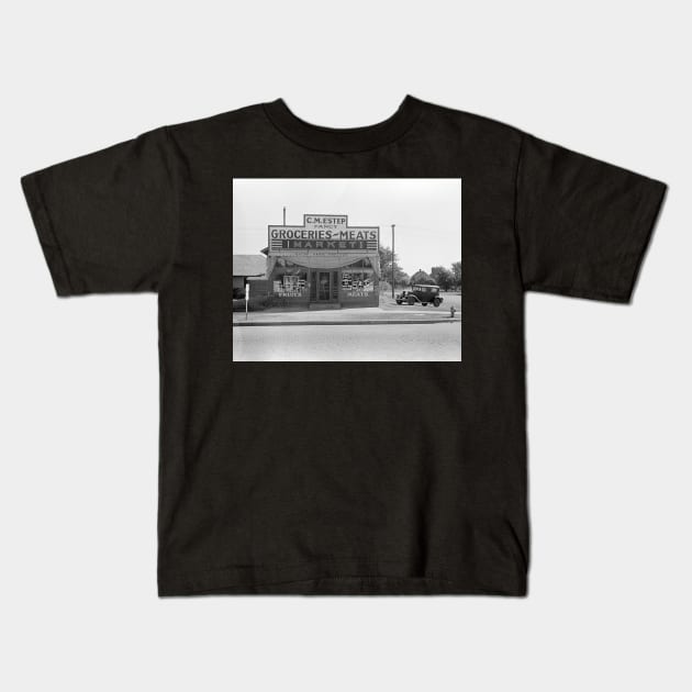 Grocery Store, 1938. Vintage Photo Kids T-Shirt by historyphoto